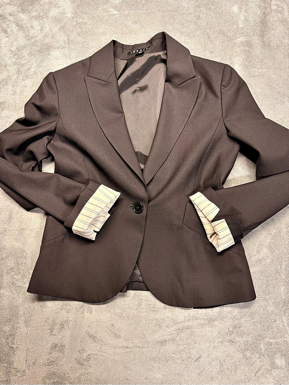 Theory Nana Tailor Wool Blazer in Black Size 6